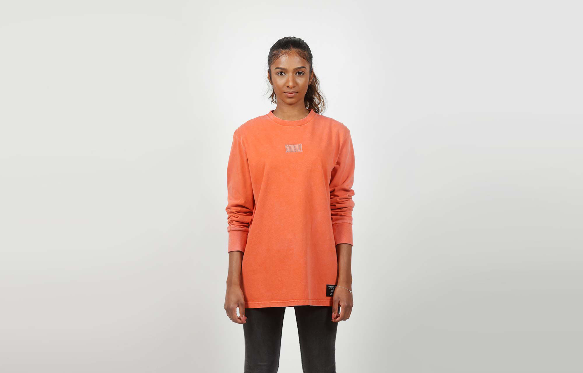 COMMENCAL WASHED LONG SLEEVE T-SHIRT TANGERINE image number 1